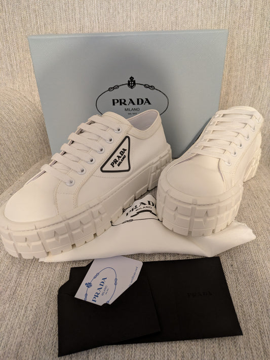 Size 9.5 - Prada Double Wheel Re-Nylon Gabardine Sneakers