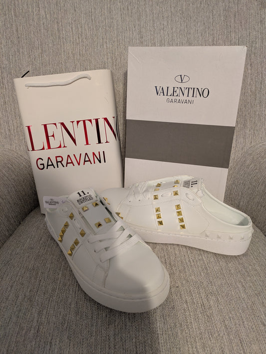 Size 10.5 - Valentino Open Disco Wedge Sneaker In Calfskin